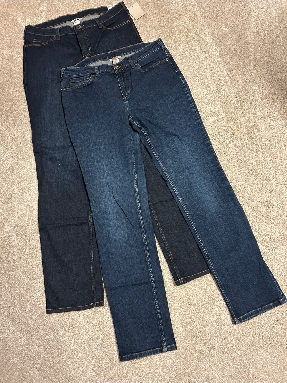 **Two Pair**DULUTH TRADING Duluthflex Daily Denim Slim Leg Jeans, 12x33, One NWT